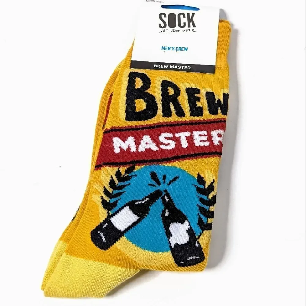 Brew Master Cotton Novelty Crew Socks size 7-13 Mens 8-14 Women's